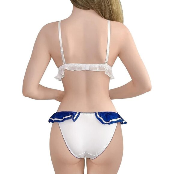 Littleforbig Women Magical Girls Nightwear Sexy Bra Panties  Bikini Set - Blue - Picture 3 of 7